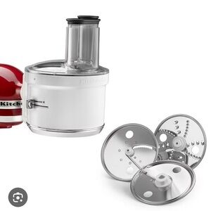 KitchenAid White Food Processor Attachment with Silver Discs (KSM1FPA)